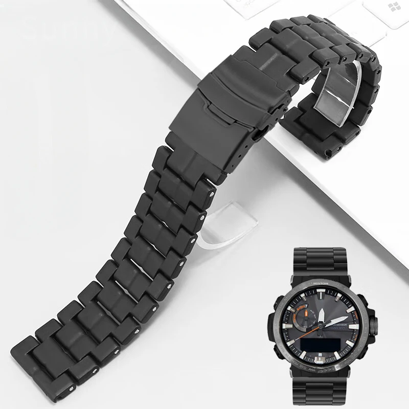 For Casio Protrek Series Accessories PRW-60/YT 30/50/70 Outdoor Men Luminox Black Plastic Steel Mountain 23mm Watch Band