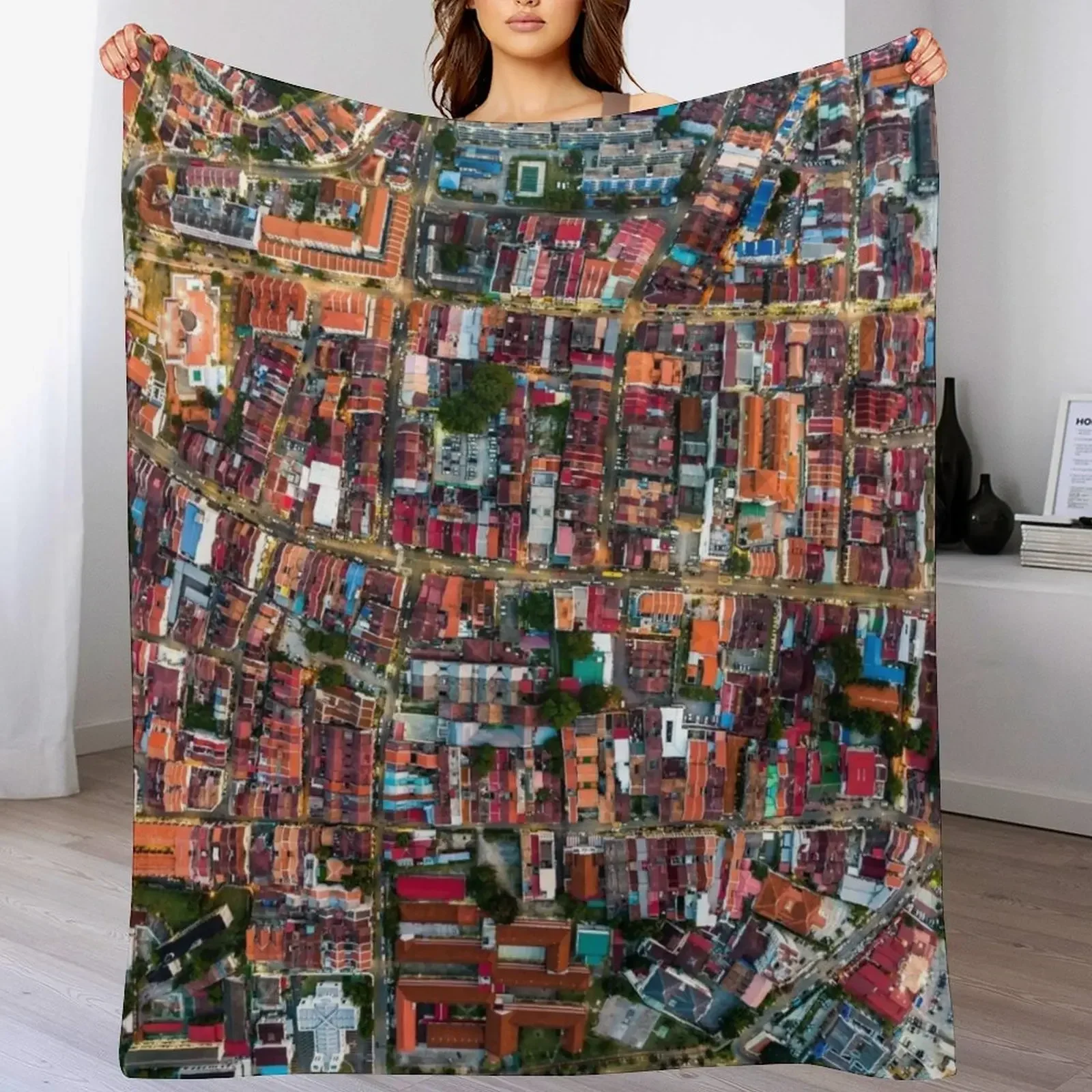 Over Penang - Chulia Street Throw Blanket Thin Summer Large for babies Blankets