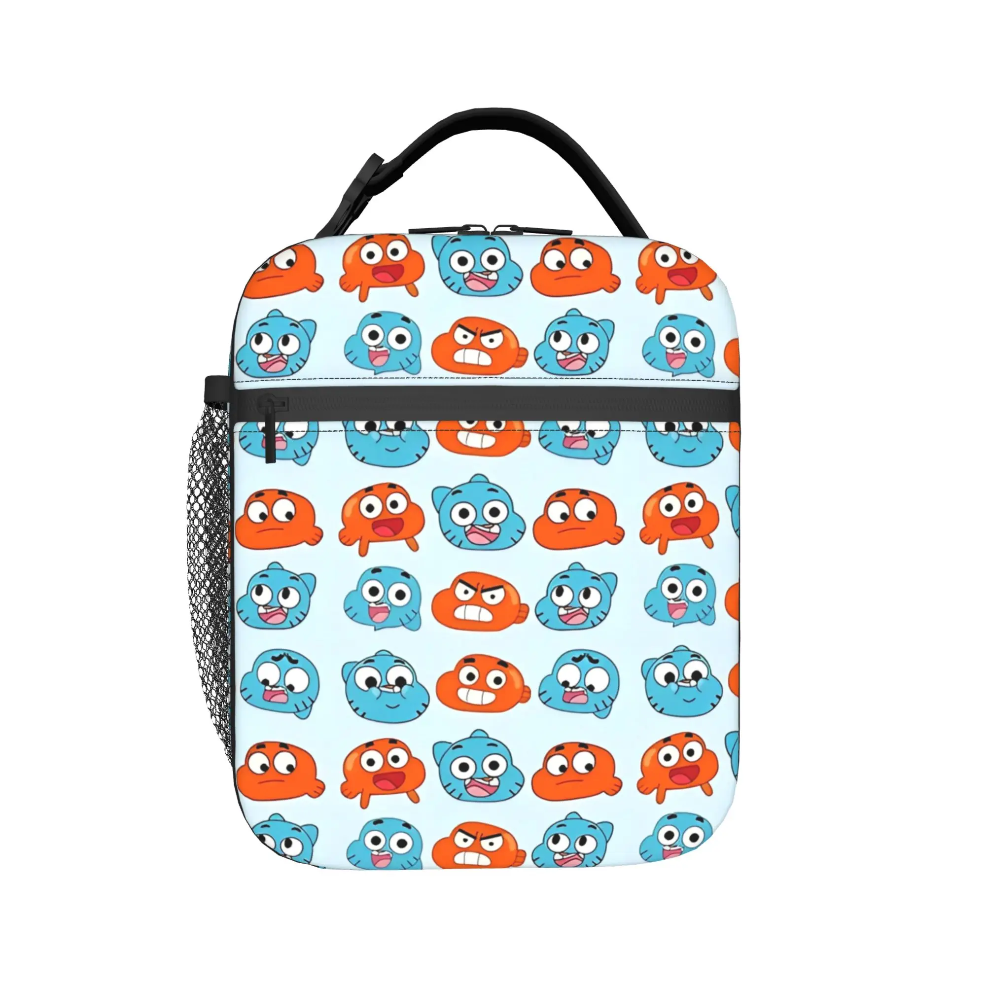 Darwin Faces Features Insulated Lunch Bags Thermal Bag Lunch Container Cartoon The Amazing World Of  Gumballs  Tote Lunch Box