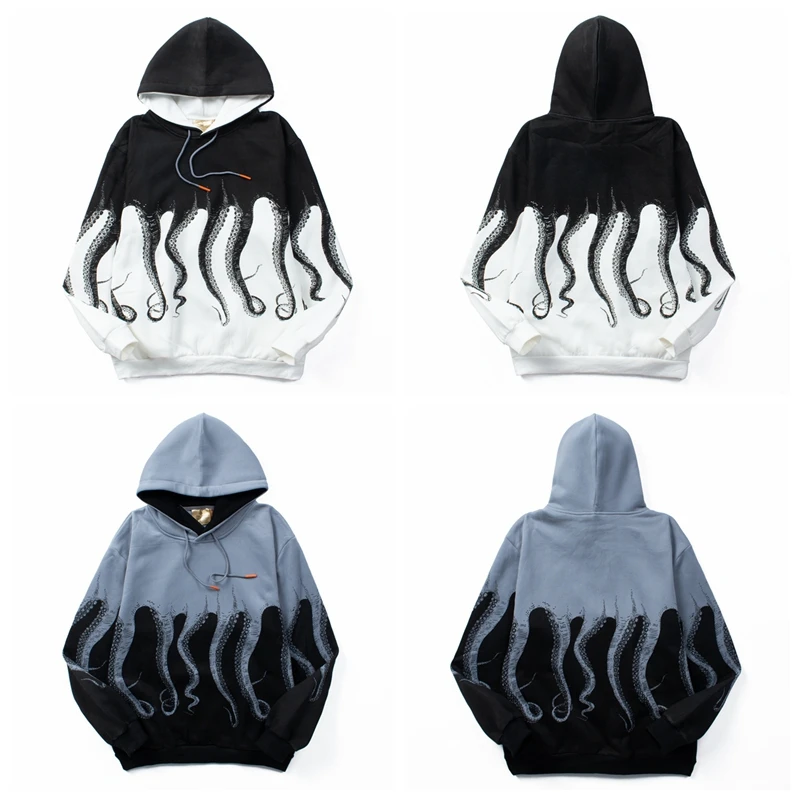 2024 American High Street Cthulhu Myth Around Ins Octopus Hooded Sweater Hoodie Couple Fashion Winter