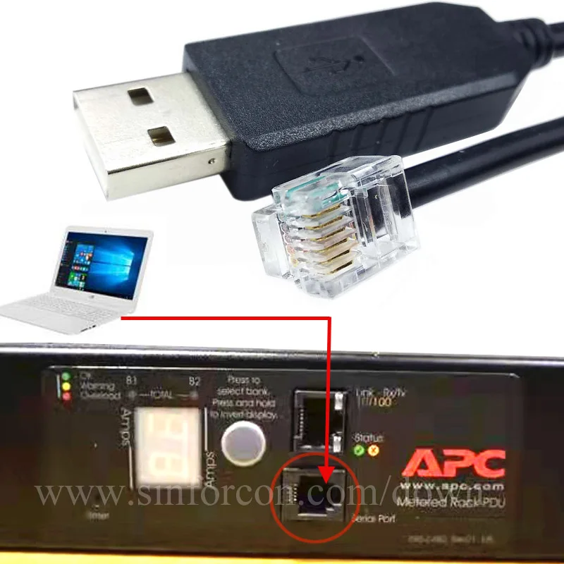 USB/DB9 RS232 to RJ11 for APC Metered Rack PDU 940-0144A Compatible 2G Rack Switches Console Cable