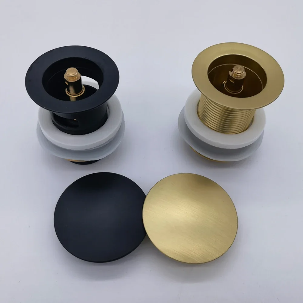 【セール中】浴室の水切り水床排水管非多孔質真鍮耐久性のあるプッシュダウンポップアップ排水シンクプラグ
