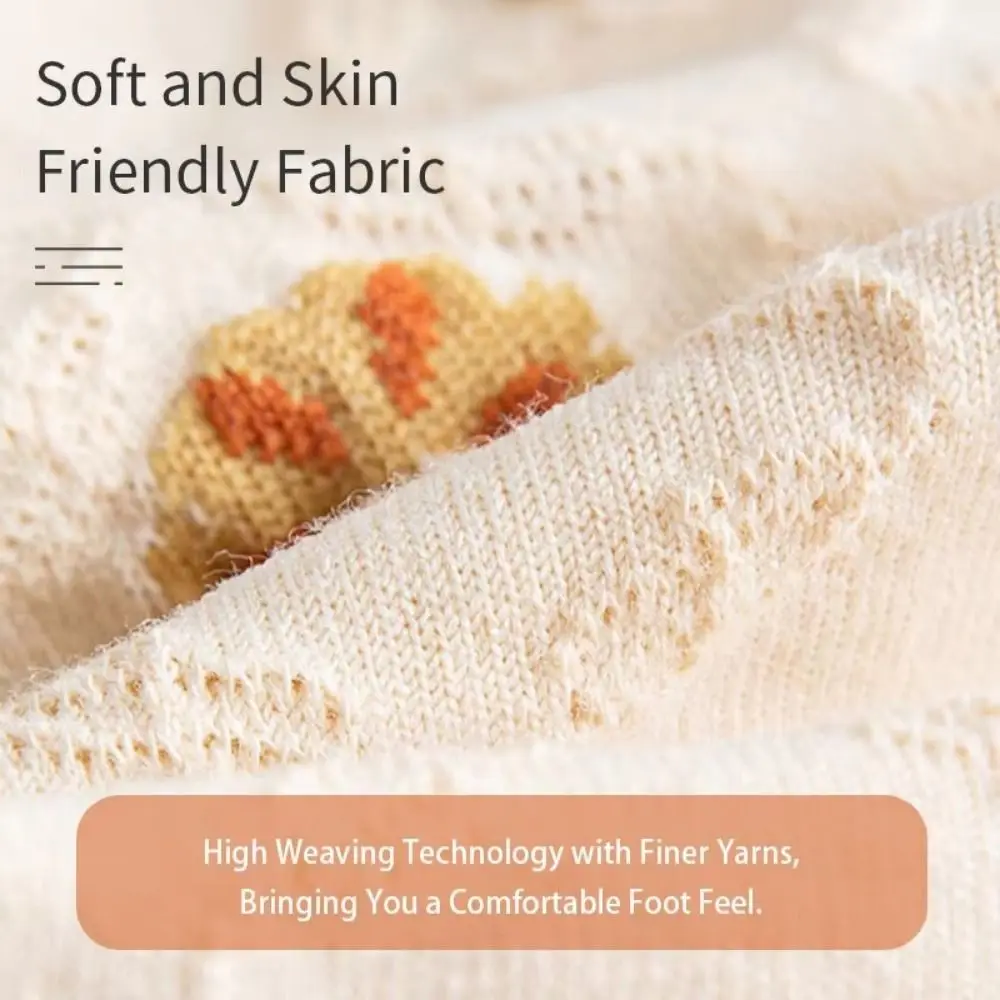 

Носки для сна, носки средней длины с милым цветком, утолщенные носки с цветочным принтом, чулочно-носочные изделия, дышащие вязаные носки средней длины для девочек