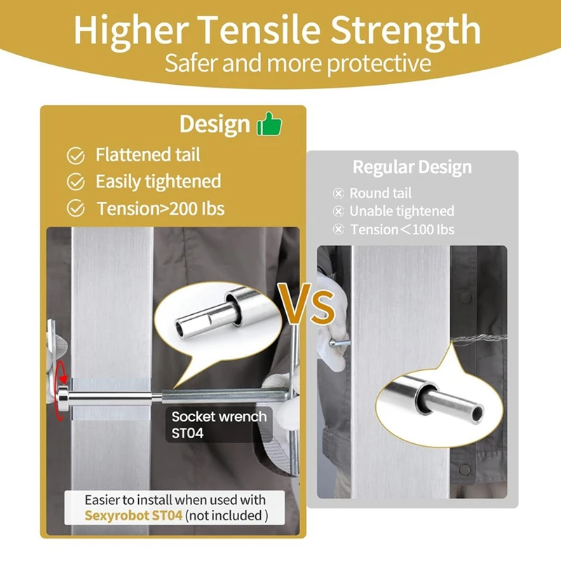10 paia Kit di ringhiere per cavi invisibili da 1/8 pollici tenditore e estremità del perno in acciaio inossidabile T316 per pali in legno e metallo da 2 pollici