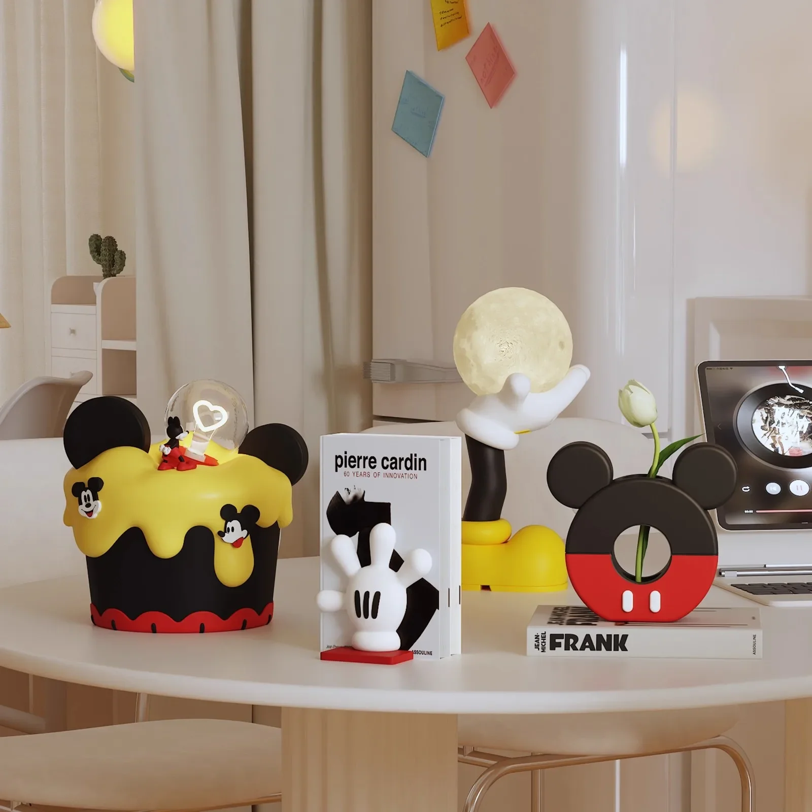 [VIP] Topolino estante resina ornamento figura de ação vaso criativo espelho de maquiagem brinquedos estátua coleção modelo decoração do quarto