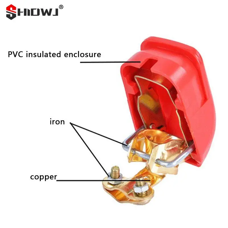 ที่หนีบขั้วต่อแบตเตอรี่รถยนต์แบบถอดออกได้เร็ว12V 1คู่สำหรับรถยนต์คาราวานเรือมอเตอร์ไซด์ยกชิ้นส่วนแคลมป์ถอดชิ้นส่วนขั้วต่อ