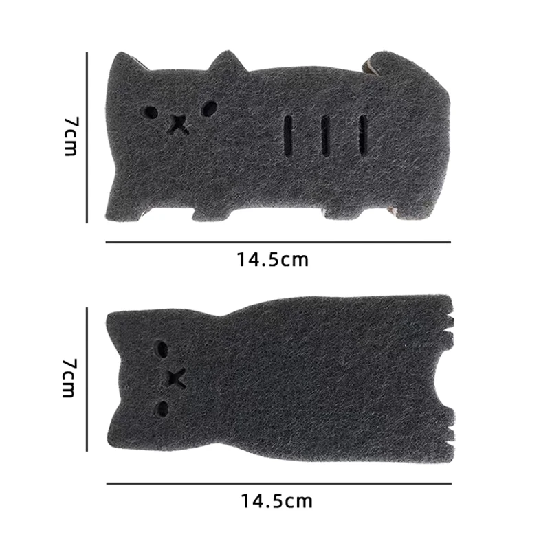 4-piece Cute Cat Kitchen Sponge Set - Thick And Durable Dishwashing And Cleaning Tools