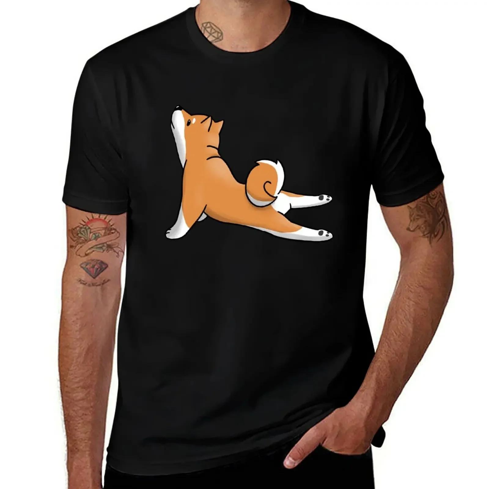 

Shiba Inu Yoga Pose T-Shirt shirts graphic oversized t shirt boys whites shirts men graphic