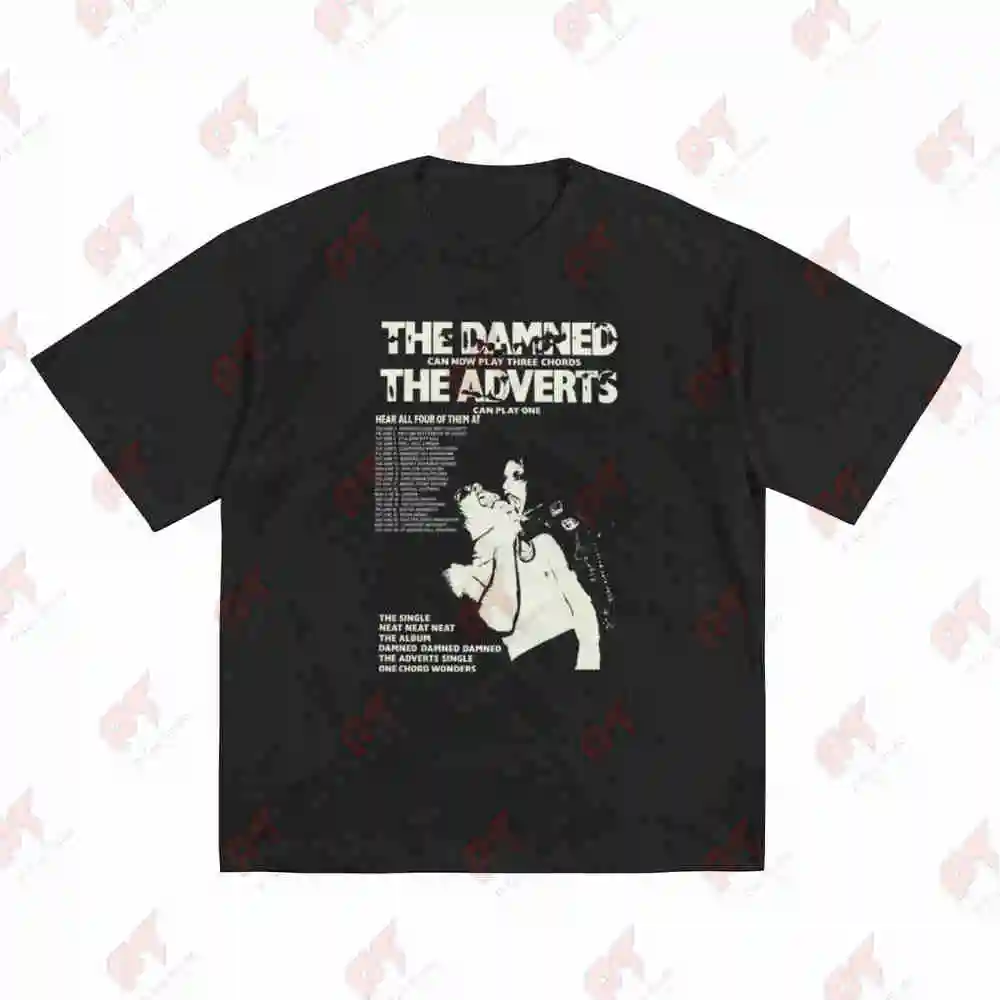 The Damned And Adverts 1977 Tour Short Sleeve Tee 100% Cotton T-Shirt