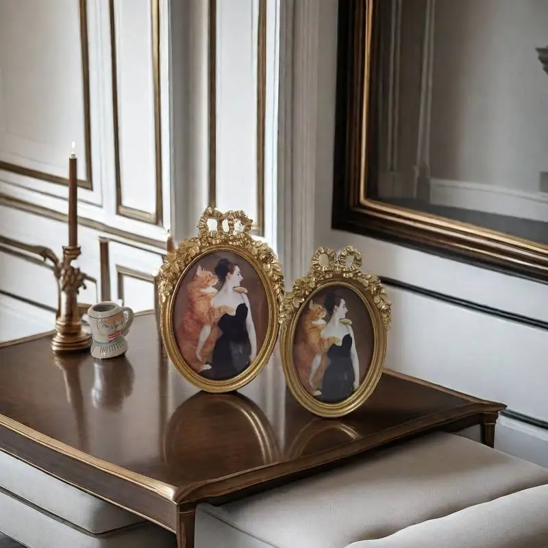 European retro gold photo frame wall-mountable 6/7-inch resin photo frame home desktop decoration