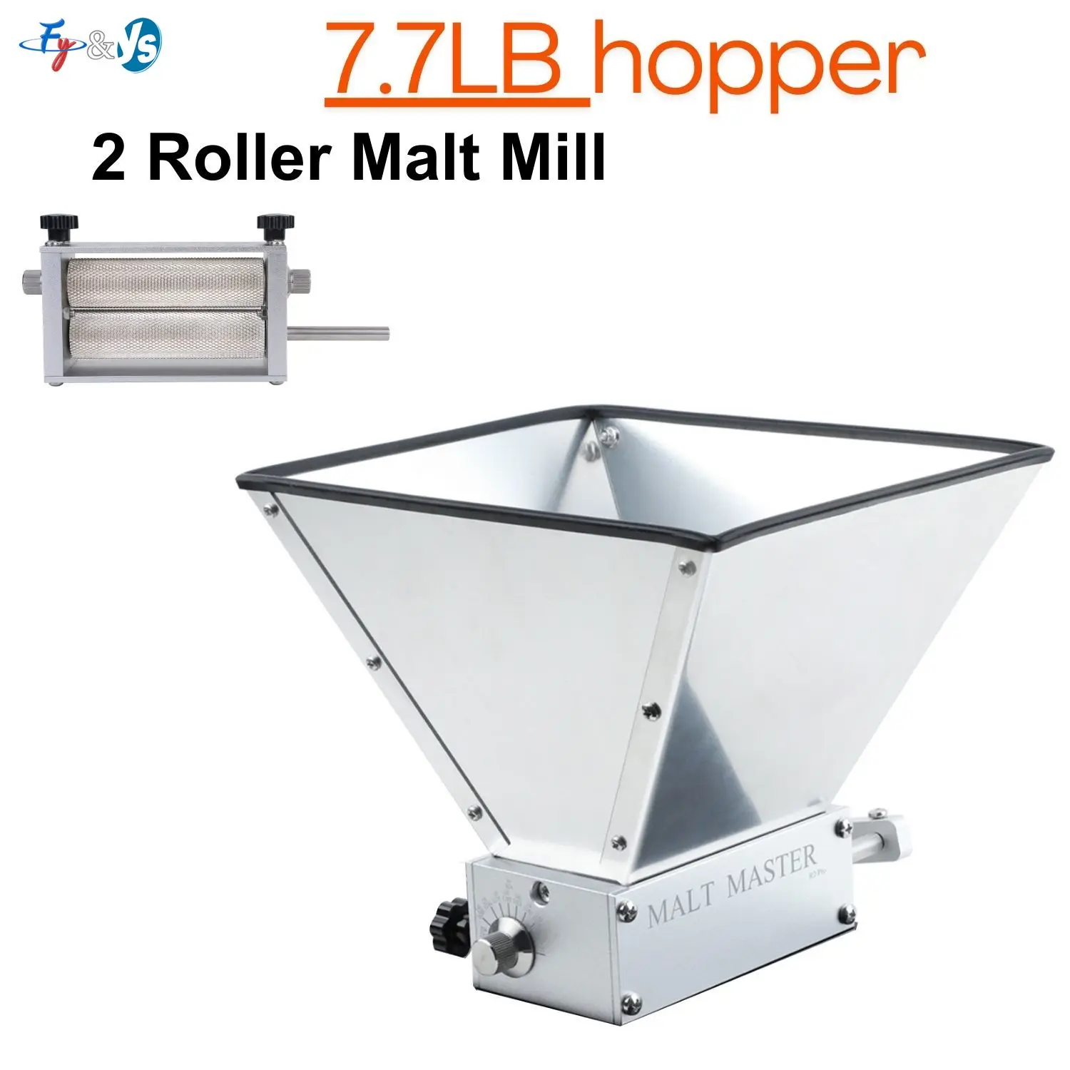 

Мельница для заваривания солода, ячменя, солода для домашнего пива, дробилка для зерна, шлифовальная машина с бункером 7,7 фунта, 2 ролика, нержавеющая сталь