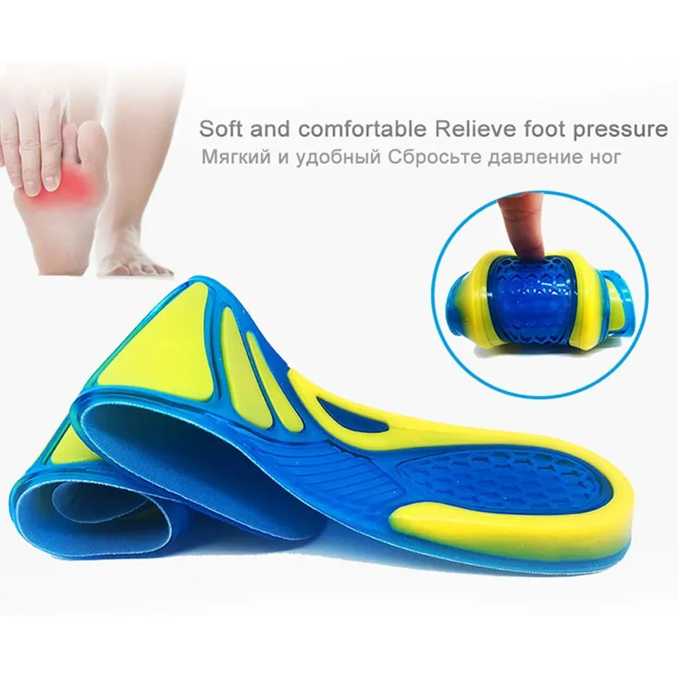 New Silicon Gel Insoles Foot Care for Plantar Fasciitis orthopedic Massaging Shoe Inserts Shock Absorption Shoe pad Unisex