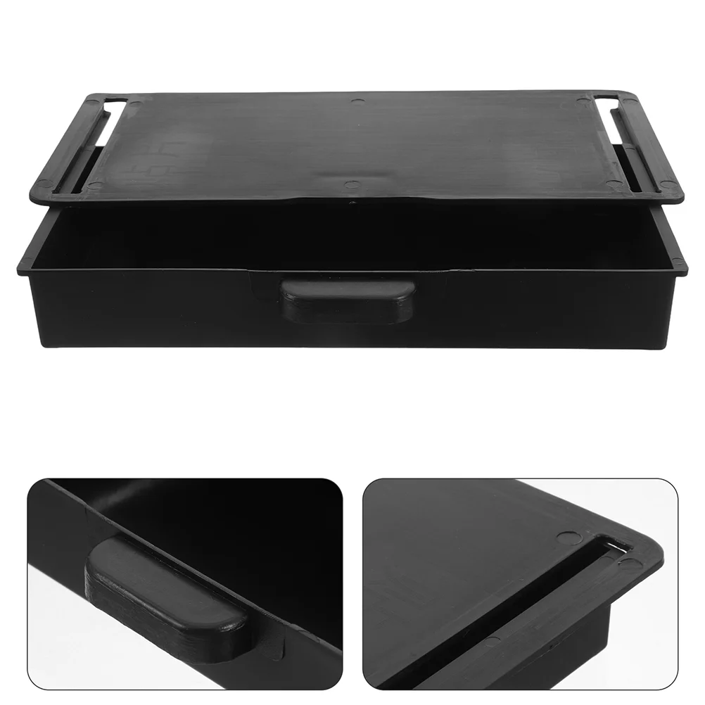 2 Pcs Office Desk under Table Storage Box Pull Out Cabinet Shelf Organizers Stationery Kitchen Organiser Black Organization for