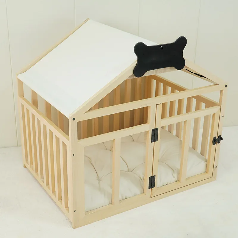 Small dog indoor solid wood kennel all-season pet dog house villa dog cage