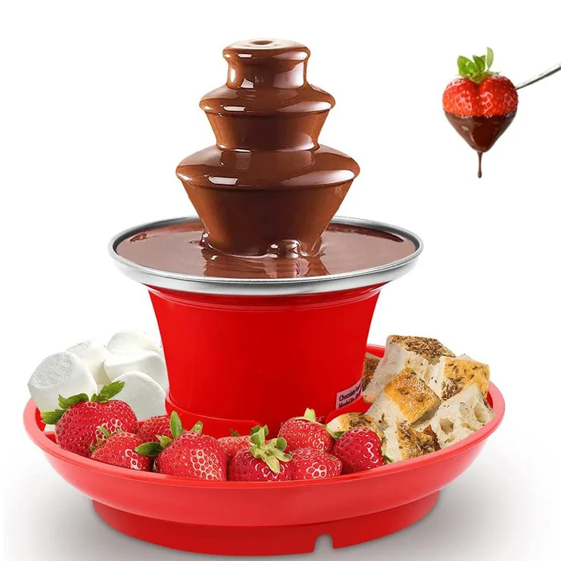 

Mini Chocolate Fountain Chocolate Melt with Heating Fondue Machine DIY Handmade Chocolate Melting Waterfall