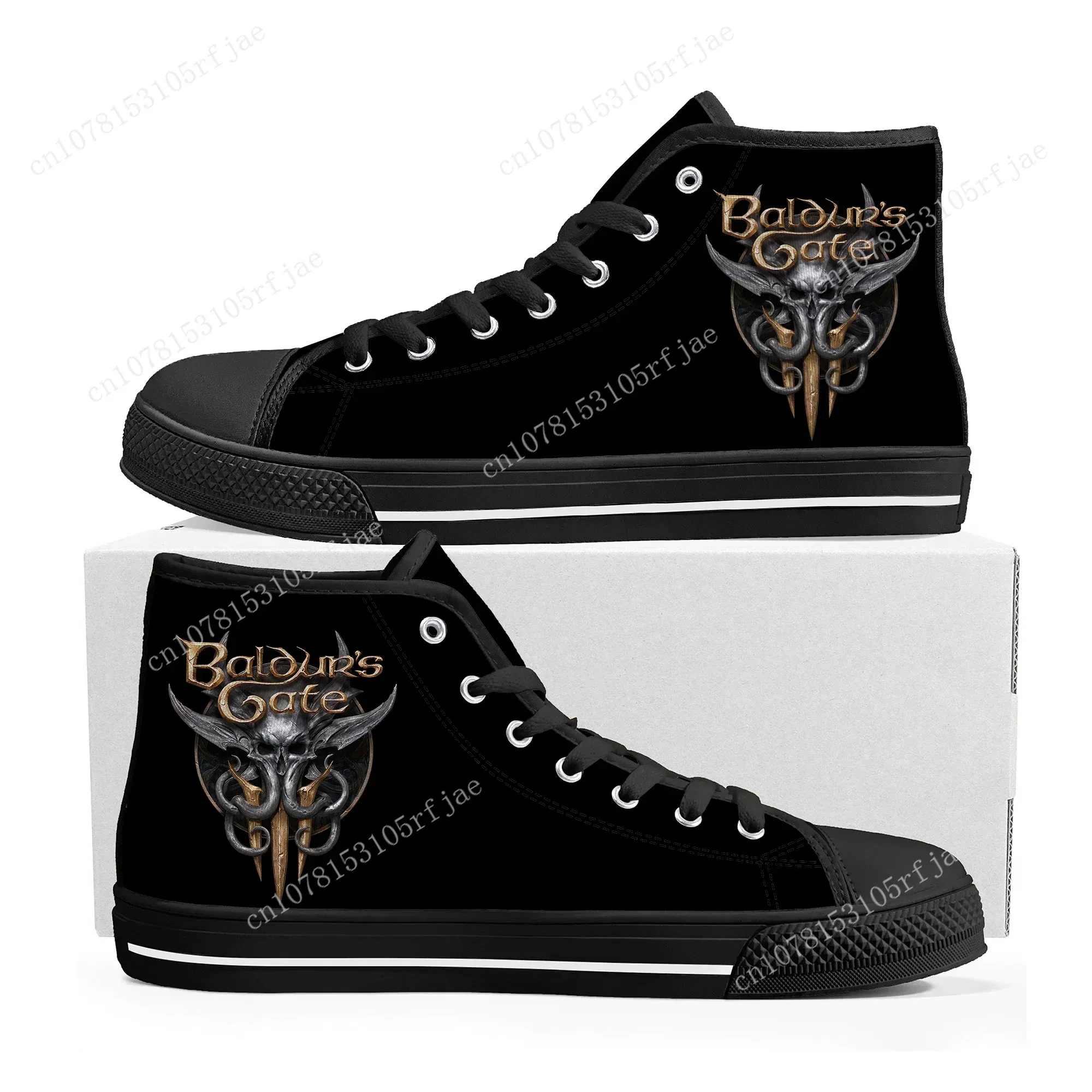 Baldur's Gate High Top Sneakers Cartoon Game Mens Womens Teenager High Quality Canvas Sneaker Fashion Custom Built Couple Shoes