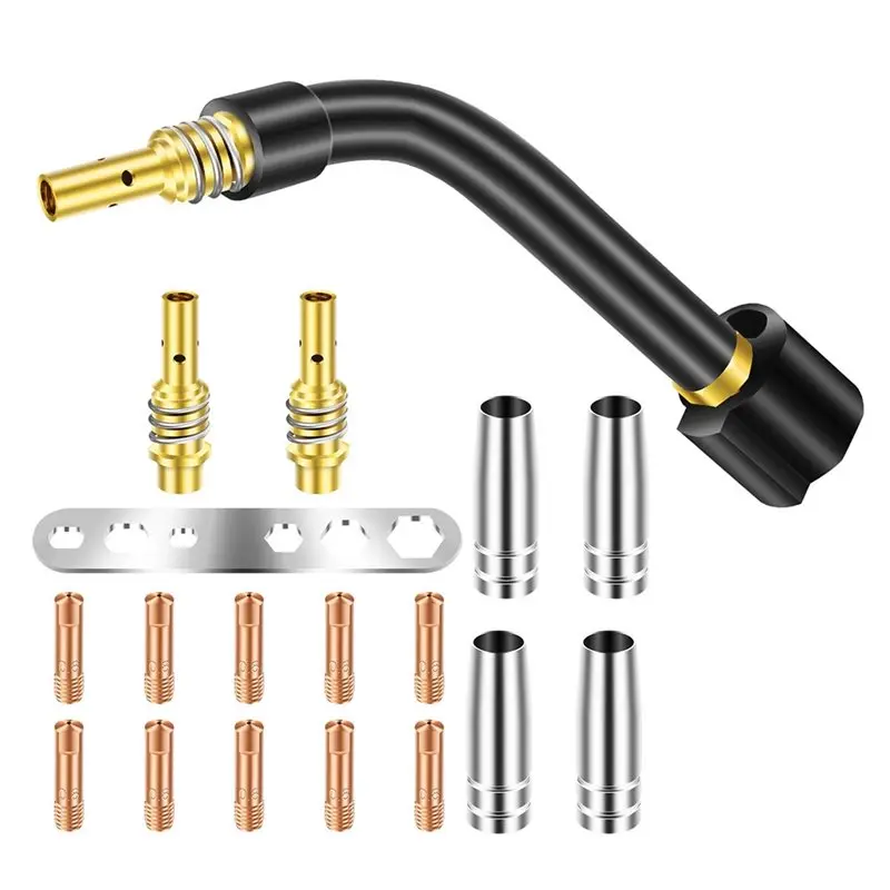 ABSS-For MB-15AK MIG/ Welding Torch Kit- 18Pcs Includes 0.03-Inch M6 Contact Tip Nozzle Diffuser Neck For DIY Welding Tools