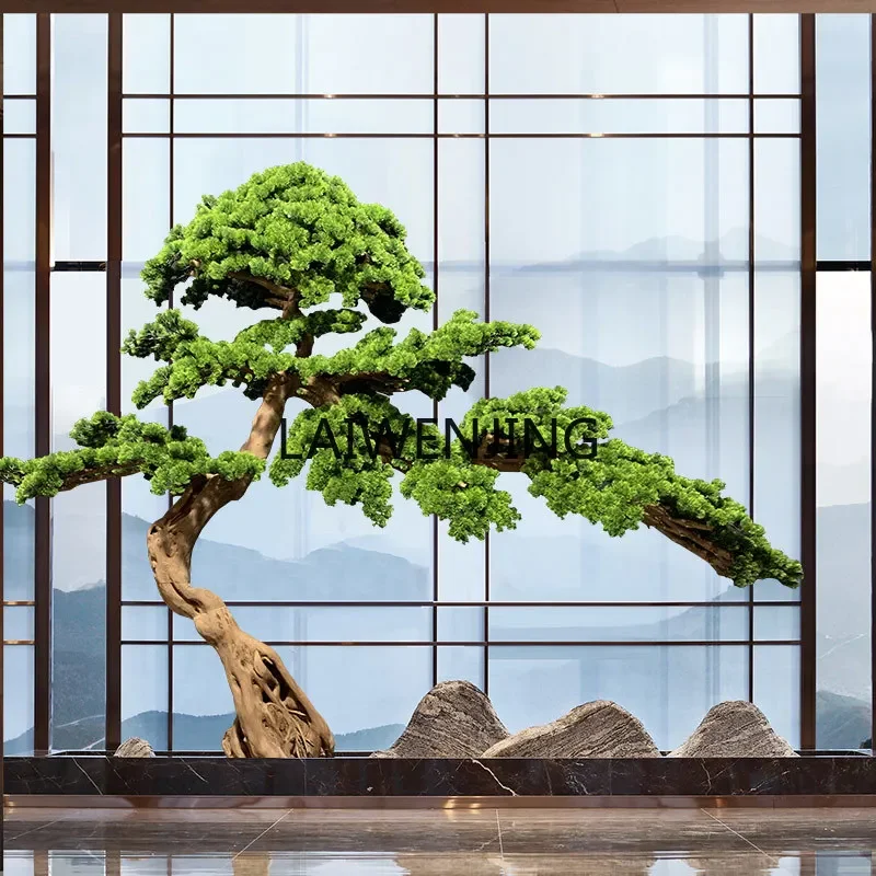 HLZ welcome pine green plant bonsai Luo Hansong landscape ornament new Chinese porch landscaping decoration customization