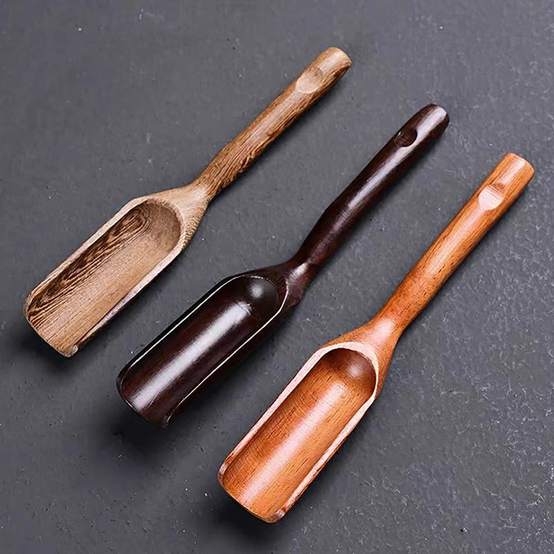 Chinese Kongfu Wooden Bamboo Retro Style Natural Tea Scoop Delicate Spoon Portable Teaspoon Tea Accessories