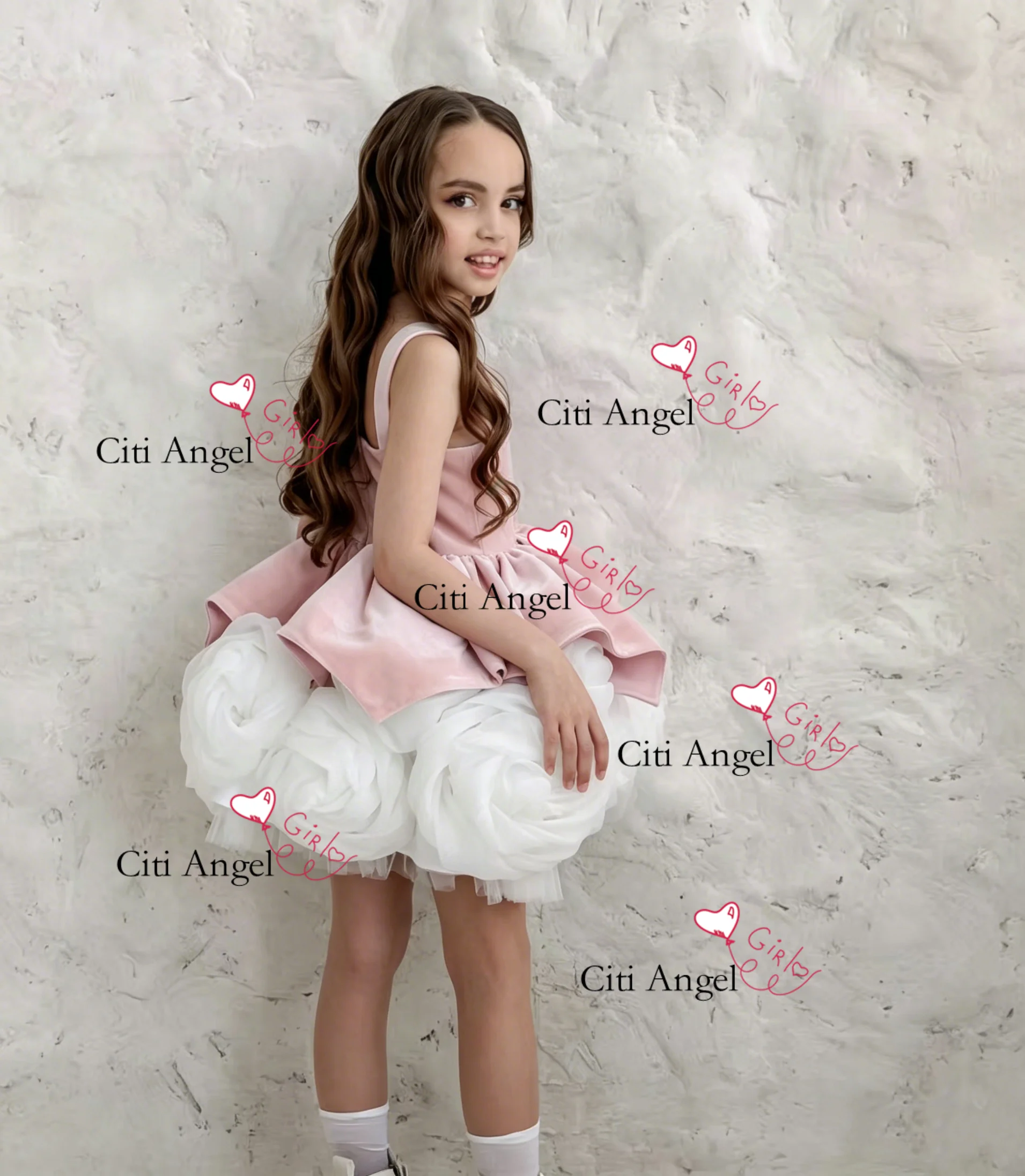 Luxury Velvet Baby Girl Princess 3D Flower Organza Dress Infant Toddler Child Vestido Party Pageant Birthday Baby Clothes Custom
