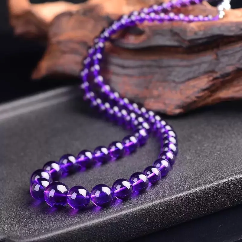 New Grape Purple Garnet Red Rainbow Tiered Necklace, Luxury Elegant Clavicle Chain Fashion High Appearance Jewelry