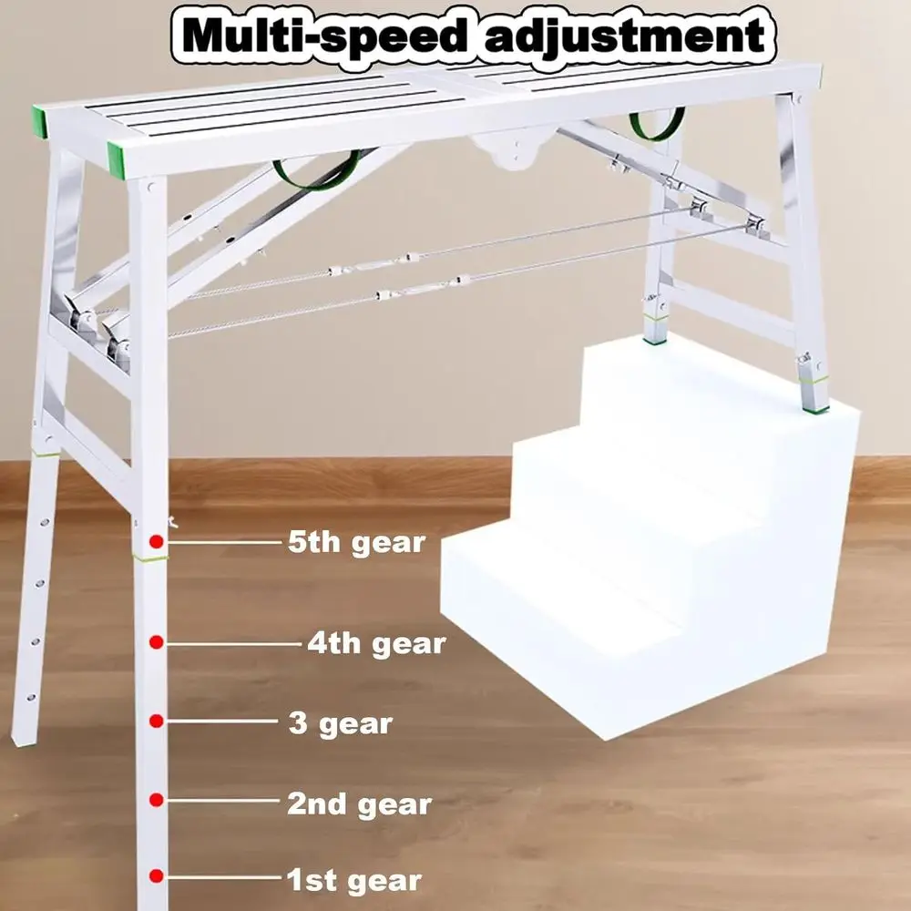 Adjustable Height 400kg Capacity Multi-Position Portable Scafold Tower Ladder with Steel Structure, 180cm