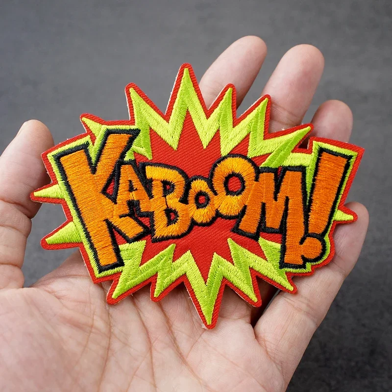 KABOOM (Size:8.5X10.5cm) DIY Badge Patch Embroidered Applique Sewing Clothes Stickers Garment Apparel Accessories
