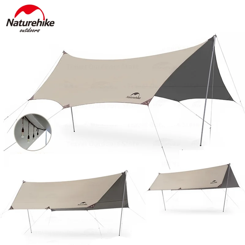

Naturehike Camping Canopy Titanium Black Glue Sunscreen Awning Outdoor Quadrilateral/Hexagon/Octagon 6-16P Large Canopy Sunshade