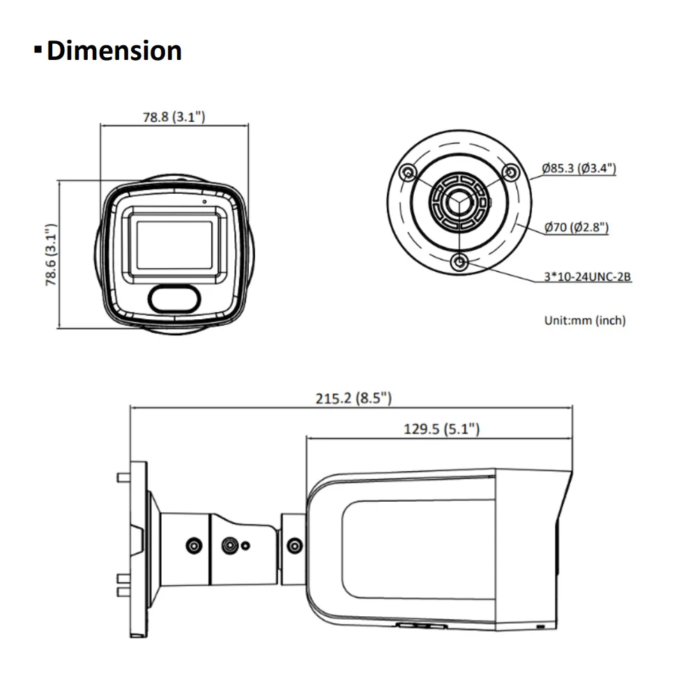 Hikvision Original DS-2CD3086G2-IS 4K POE IR40M AcuSense Fixed Mini Bullet Network Camera Audio Alarm Security Protection H.265+
