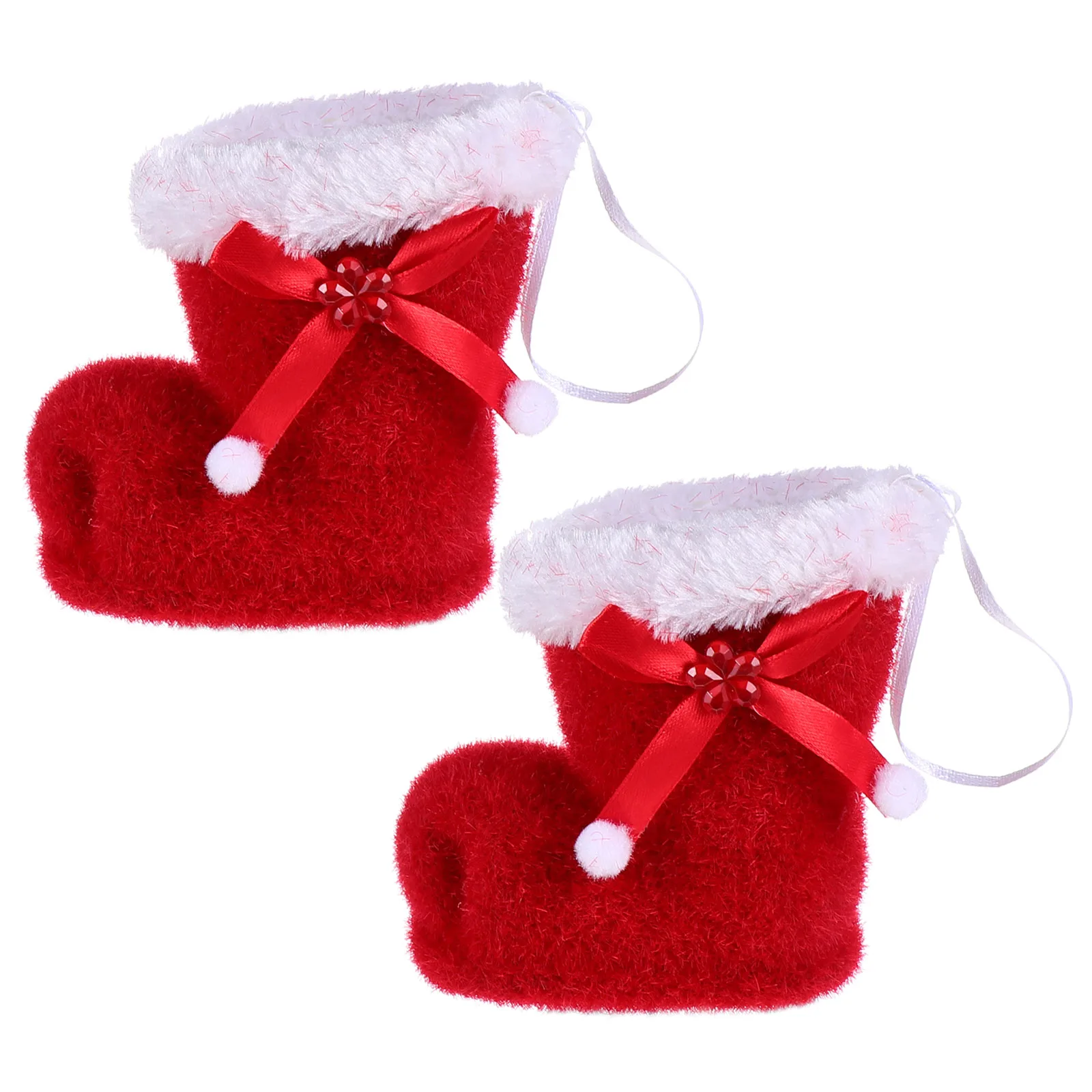 

2Pcs Christmas Bag Boots Red Xmas Gift Boots Gift Bags for Party Supplies Decorations Kids Presents Holiday Season