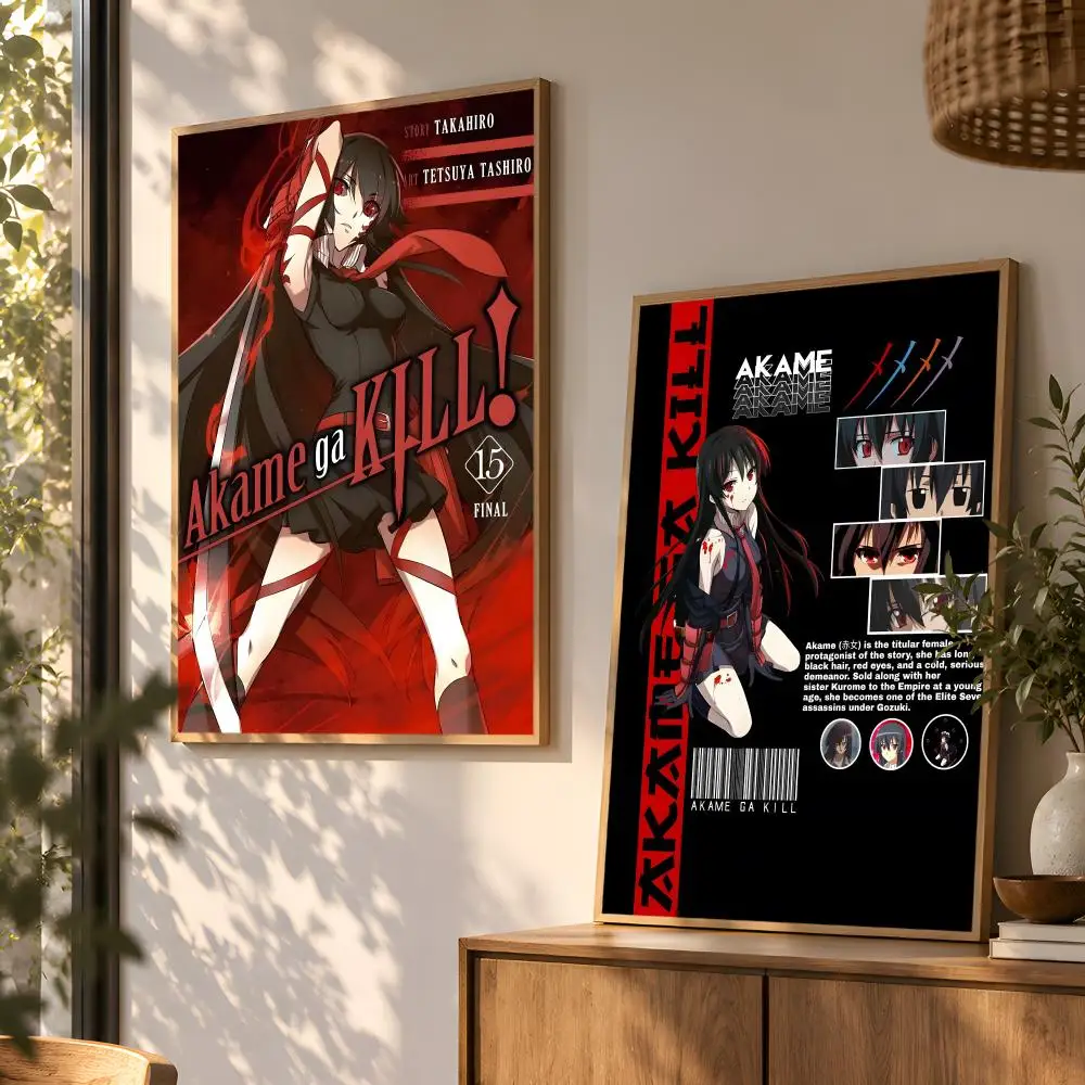 Classic Comics A-Akame Ga Kill Poster Wall Art Home Decor Living Room Bedroom Office Dorm Apartment Gift