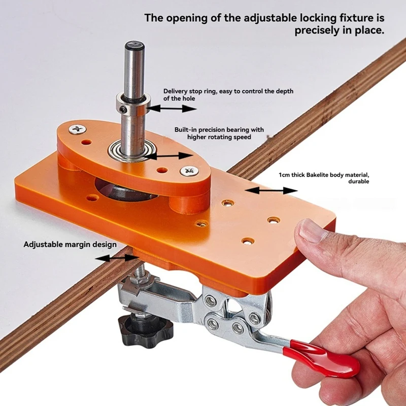 Pozycjoner otworów na zawiasach Panel drzwi mebli Otwieranie zawiasów Zainstaluj pomocnicze narzędzia do obróbki drewna Zawias wytaczadło Jig