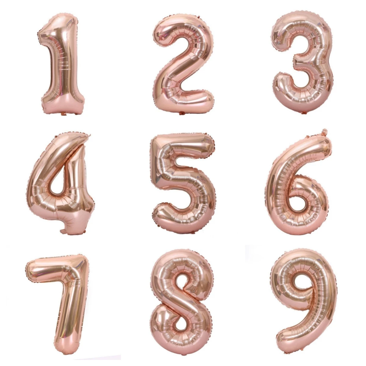 32inch Rose Gold Gradient Number Foil Balloon 1-9 for Kids Birthday Party Decor Baby Shower Bridal Shower More Options Avaliable