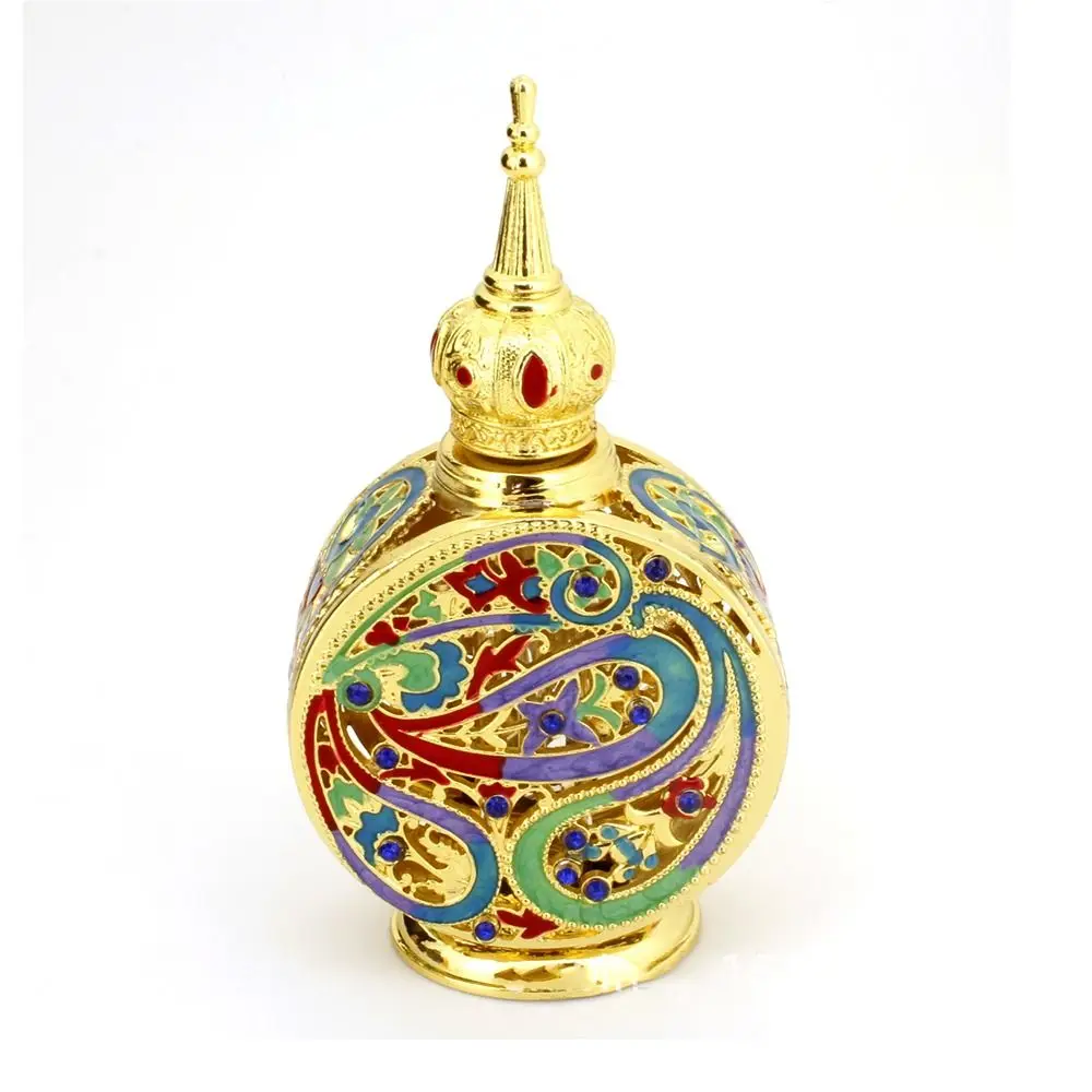 

Antique Decoration Gift Arabian Style Mini Metal Refillable Bottles Bottle Dropper Bottles Essential Oils Bottle
