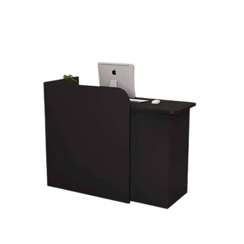 

Black Small Reception Desks Nordic Display Bar Cashier Counter Reception Desks Beauty Salon Commercial Furniture