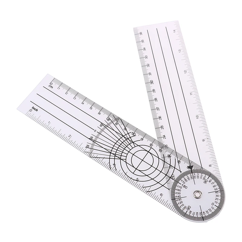 8 Inches PVC Multi-Ruler Goniometer Angle  Spinal Ruler 360 Degree Rotatable Measuring Tool