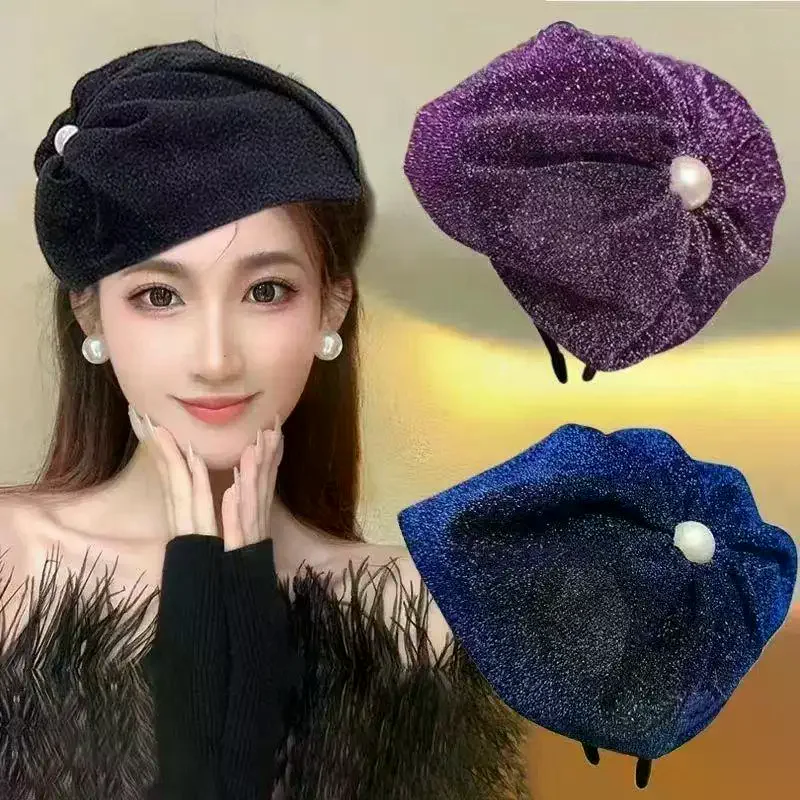 تول Bowknot عقال خيوط رقيقة نصف قبعات للحفلات التنكرية والكوكتيلات