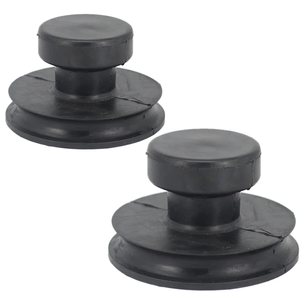 

2 Pcs Singing Bowl Handle Nepali Suction Cups for Lifter Black Rubber Sound Handles