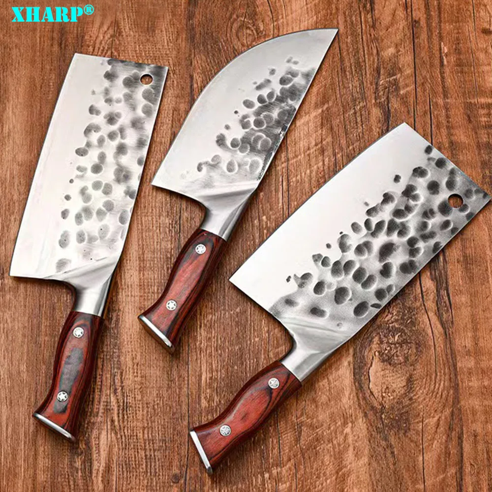 

Handmade Forged Kitchen Knife Stainless Steel Knives Non Stick Blade Chinese Cleaver Restaurant Kitchen Knife Tools Chef Sets