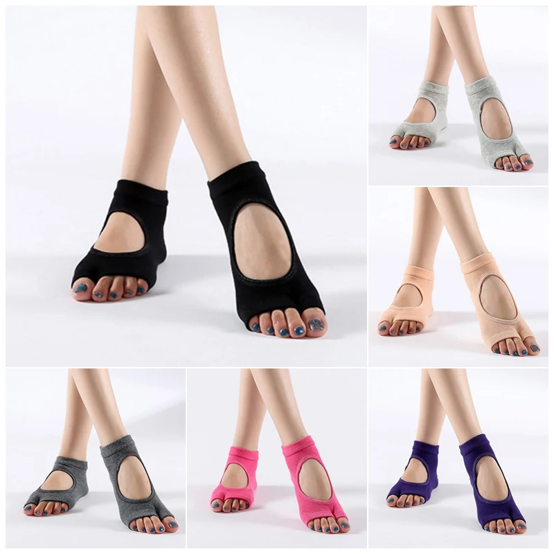 

Women Two Toe Yoga Socks Non-slip Shockproof Sport Cotton Pilates Sock Quick-Dry Ballet Professiona Dance Sock