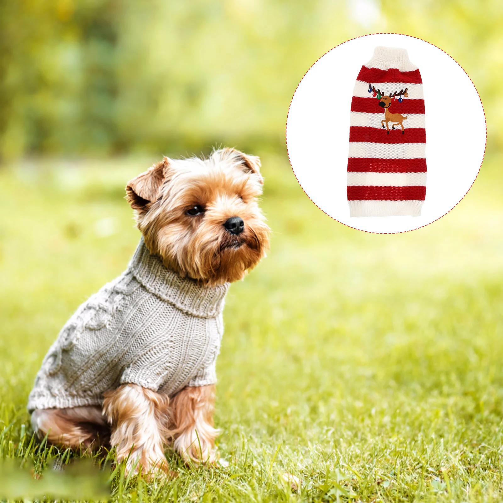 

Pet Sweater Dog Christmas Elk Knit Pullover Red Size L Warm Holiday Clothes Puppy Clothing Winter Pet Sweater Dog Clothes