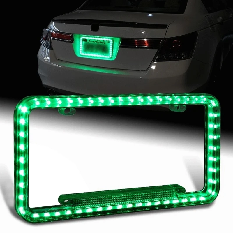 Quick Setups LED License Plate Frame Waterproof Designs LED Motorcycle License Plate Brackets set for US DropShipping