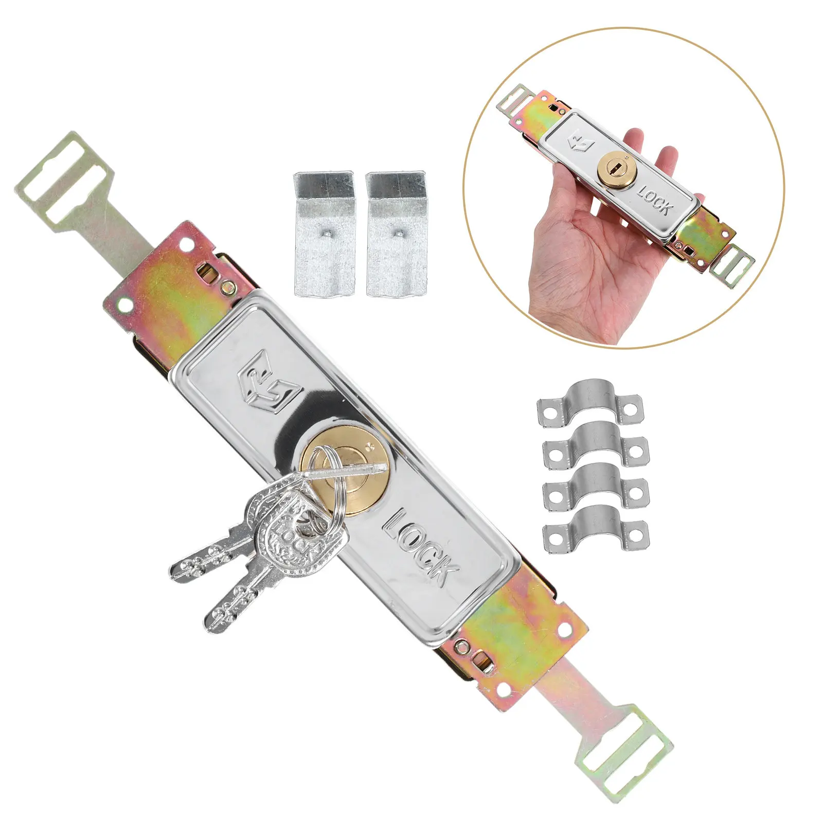 

Замок для рулонных ворот 10-12 мм, серебристый, усиленный, с медным сердечником, крестообразный механизм, надежный болт для коммерческого и жилого использования