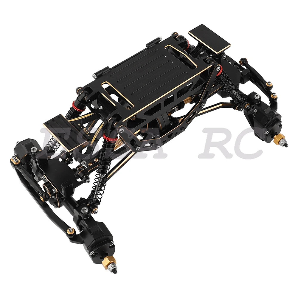 Zestaw mosiężnych ramy Chasiss z osiami i zderzakiem (opcjonalnie) do modeli samochodów ciężarowych 1/24 AX24 RC Części do modernizacji samochodów