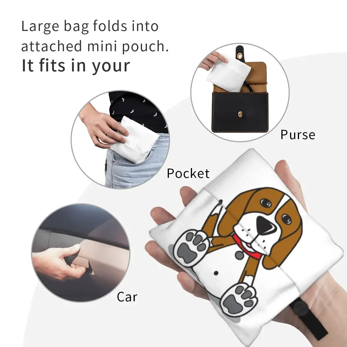 Beagle Rescue Victoria Merch! Bolsa de compras portátil Bolsa de compras reutilizável Bolsa de compras Bolsa de ombro