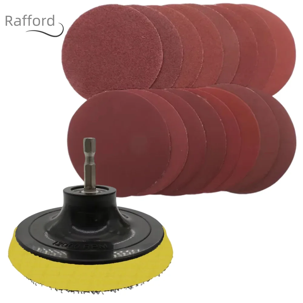 10 pz 100mm disco abrasivo grana 60-240 carta vetrata ruota di lucidatura supporto a gancio e anello per vassoio di carta vetrata