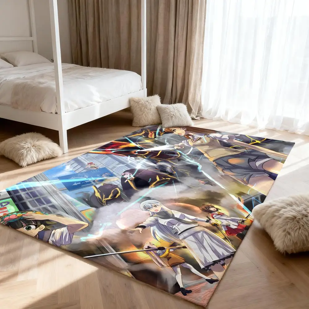 

A Certain S-Scientific Railgun Floor Mat Soft Thickened Absorbent Non-Slip Bedroom Living Room Door Mat Home Decor Flannel Rugs