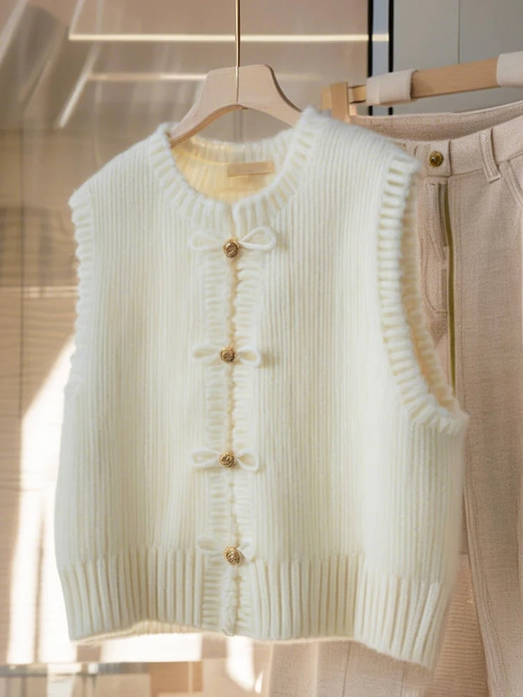 

Модный высококачественный вязаный жилет, мягкий, приятный к телу, корейский стиль, для похудения, женский, больших размеров, для ношения под одеждой