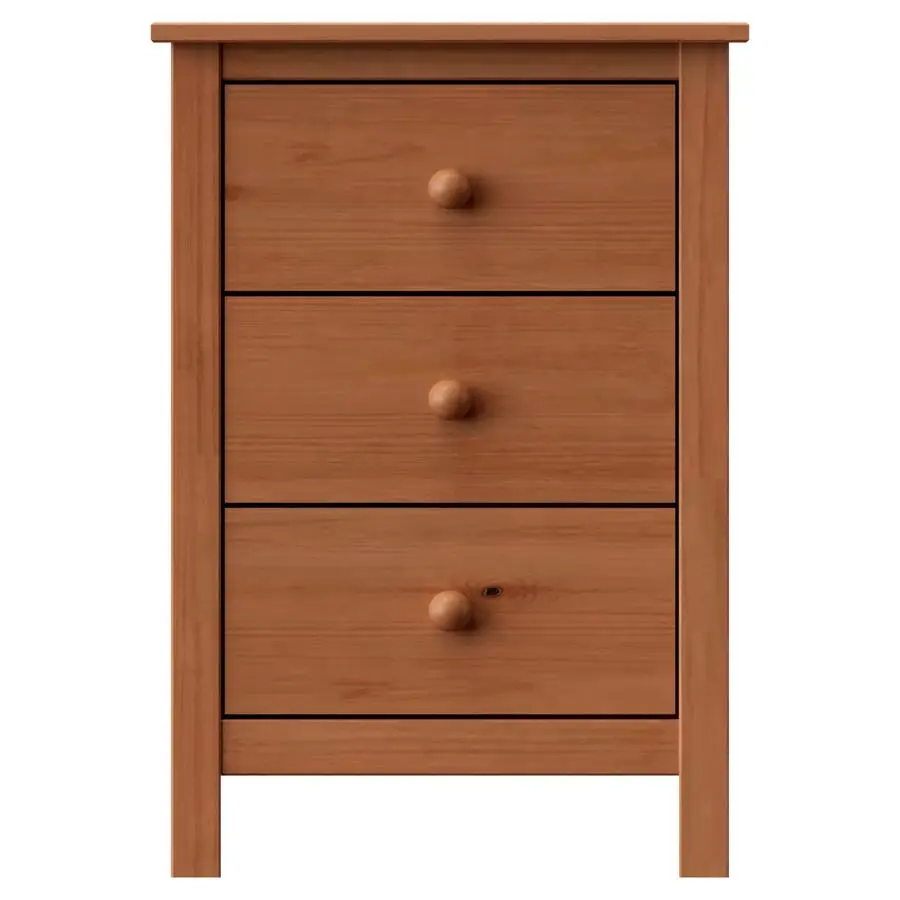 منضدة طويلة مع 3 أدراج طاولة بجانب السرير من خشب الصنوبر الصلب مع تخزين واسع وطاولة جانبية بتصميم مستدام لـ B