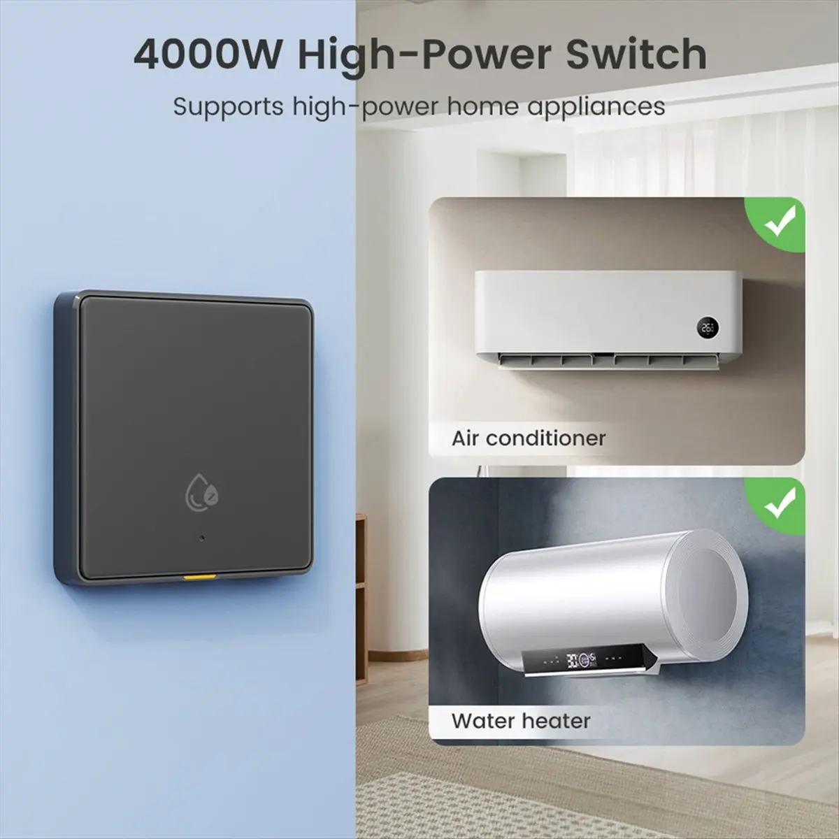 

20A 4000W Tuya Zigbee RF433 умный переключатель монитор для водонагревателя AI Assistant настенный выключатель питания + пульт дистанционного управления A